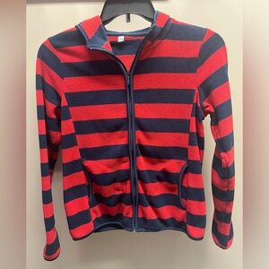 Uniqlo Women's Striped Full Zip Fleece Hoodie